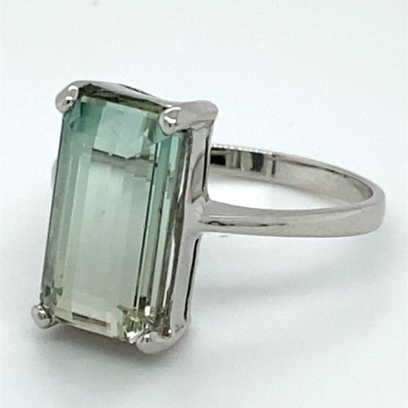 Bi Color Tourmaline 5.14ct Solid 14K White Gold Ring - Picture 3 of 8